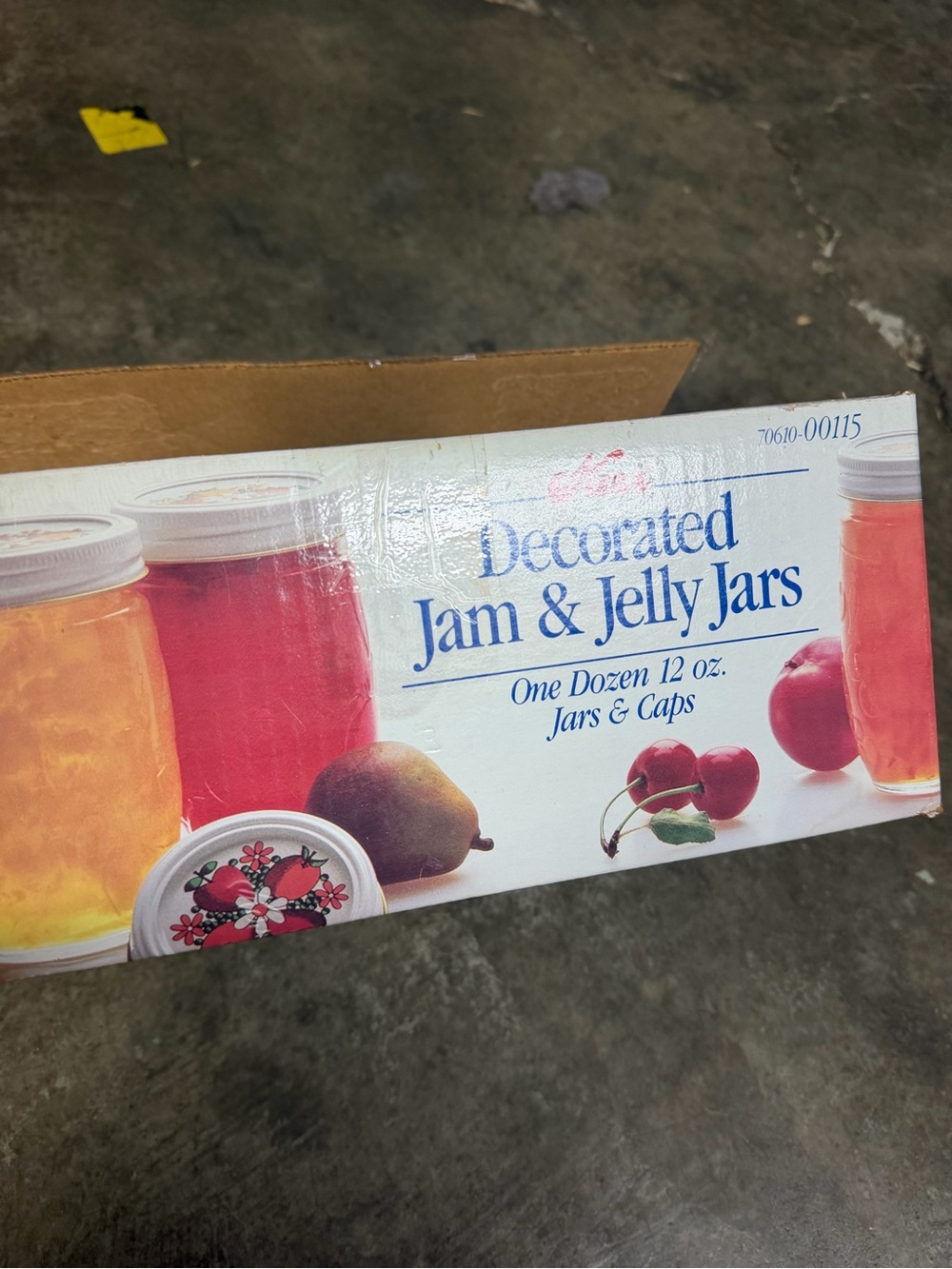 Vintage Kerr Decorated Jam & Jelly Jars Lot of 12 12 oz Embossed Glass No Lids - Picture 8 of 9